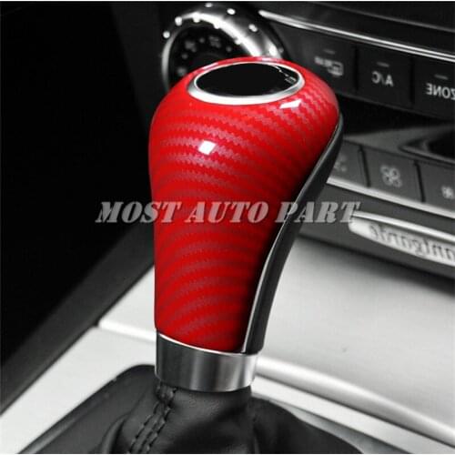 ABS Console Gear Shift Knob Trim Cover For Benz C Class W203 W204 S204 2004-2013 Red/Black Car accesories interior Car Trim