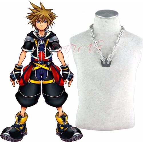 Cafiona Kingdom Hearts Sora Cosplay Accessory Pendant Necklace Silver Color Jewelry