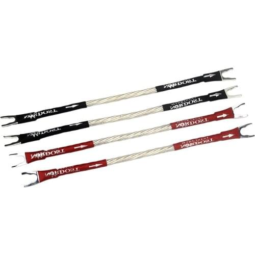 Audiocrast Odin Silver Plated Jumper Cables y spade to spade plug Bridge Jumper Audio cable