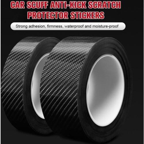 Car Scuff Anti-kick Scratch Protector Stickers Car Door Sill Protector Bumper Protector Carbon Fiber Car Wrap Film 5D Gloss Auto