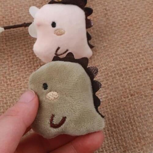 2Pcs 3D Plush Cartoon Plush Brooch Little Dinosaur Accessories DIY Accessories Doll Decoration Stuffed Toy