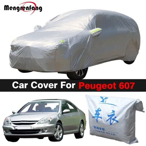 Full Car Cover Outdoor Anti-UV Sun Shade Snow Rain Dust Protection Auto Cover For Peugeot 607 Sedan