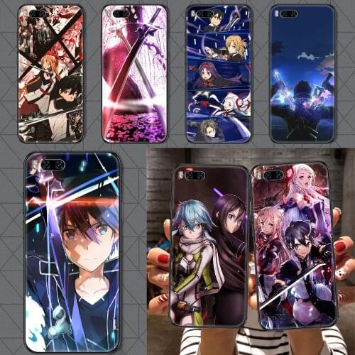SAO sword art online Anime Phone case For Xiaomi Mi Max Note 3 A2 A3 8 9 9T 10 Lite Pro Ultra black silicone coque art bumper