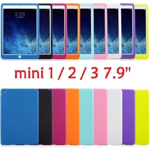 Suger Color Rubber Tablet Coque for iPad mini 2 mini 3 Case Silicon Soft A1432 A1599 A1490 Funda for iPad mini 1 2 3 7.9'' Cover