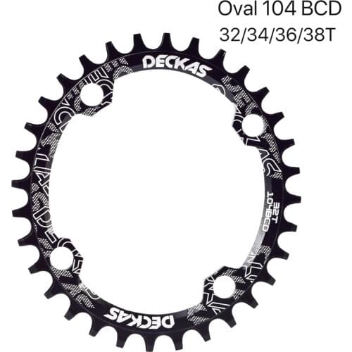 Deckas 104BCD Oval MTB Chainring Narrow Wide Mountain Bike Crankset 32/34/36/38T Teech 104 BCD Crown Bicycle Dish Monoplate