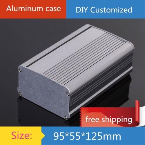 Diy Amp Case 95*55*125mm Mini Aluminum Amplifier Chassis Inverter Instrumentation/mobile Power Case/AMP Enclosure Case DIY Box
