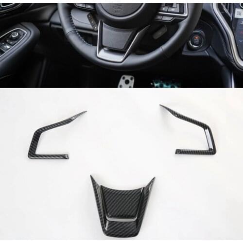 Car Steering Wheel Cover Frame Trim Insert Sticker Button Switch Covering Frame Accessories for Subaru Outback 2021 2022