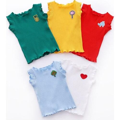 2pcs Baby Girl Boy T shirt Kid Girls Clothes T-shirt Casual Cotton Striped Sleeveless Vest For Children Clothing