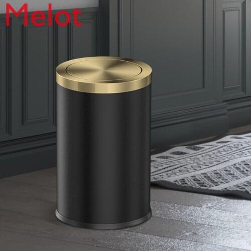 Stainless Trash Bin Cover Household Toilet Lid Kitchen Living Room Light Luxury Lamp