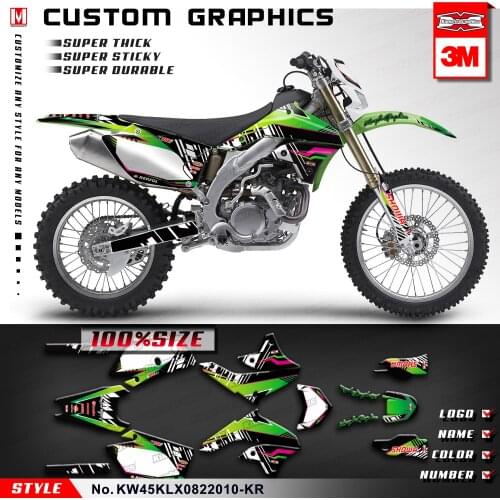 KUNGFU GRAPHICS Custom Stickers Motorcycle Decals for KLX450R KLX 450 R KLX 450R 2008 2009 2010 2011 2012 2013 2014 2015 to 2022