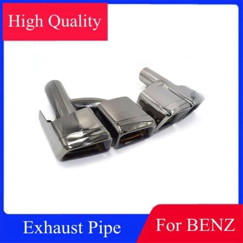 L & R H Shape Exhaust End Tail Tips For BENZ E Class W212 E200 E260 E300 Upgrade E63 AMG Stainless Steel Muffler Rear Pipe
