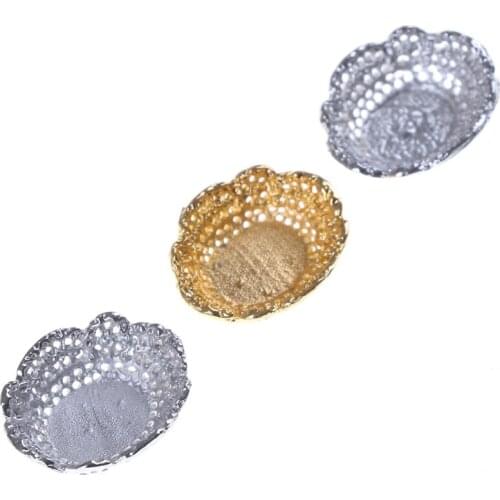 New 1pc 1/12 Dollhouse Miniature Kitchen Fruit Dish for Children Kids Kitchen Toys Silver/ Golden Dollhouse Accessories