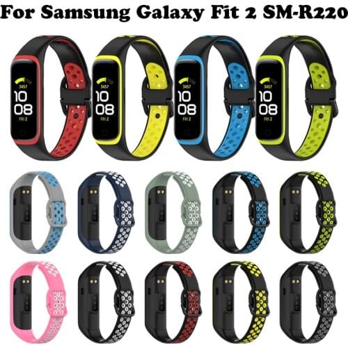 2021 Soft Silicone Strap For Samsung Galaxy Fit 2 SM-R220 Sports Smart Bracelet Band Replacement For Samsung Galaxy Fit 2 R220