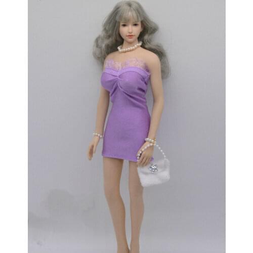 1/6 Scale Female Soldier Accessories Clothes Sexy Lace Bag Hip Dress