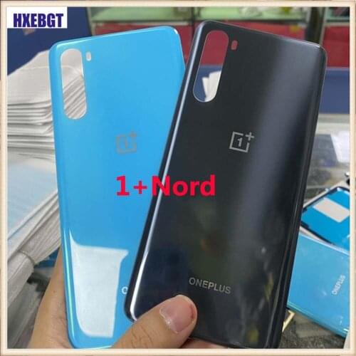 NEW Back Cover For OnePlus Nord Rear Back Glass Door Housing Case Back Panel Battery Cover With Adhesive Part