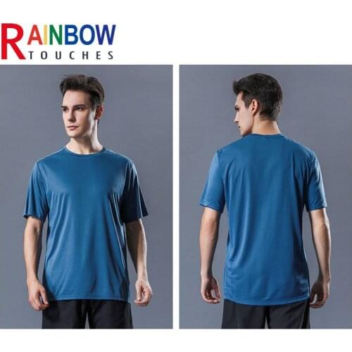 Rainbowtouches Summer Men Sports Top Stretch Breathable Casual Sweat Absorbing And Quick Drying Fitness Training T-shirt