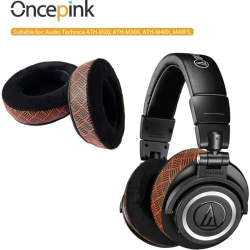 Oncepink Replacement EarPads Headband For Audio Technica ATH-M20,M30X,M40X,M40FS,M50,M50X,M50S,M50XRD,M50XBT,MSR7NC,R70X Headset