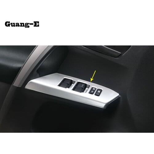 Car Inner Door Window Glass Panel Armrest Lift Switch Button ABS Chrome Trim Frame 4pcs For Toyota RAV4 2016 2017 2018