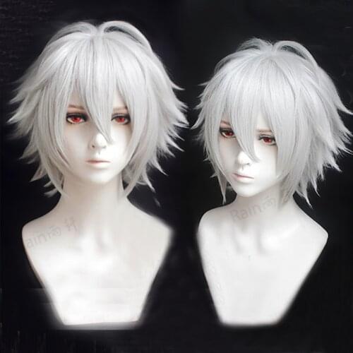 Division Rap Battle Hypnosis MIC Aohitsugi Samatoki Short Silver White Wig Heat Resistant Synthetic Hair Cosplay Wigs + Wig Cap