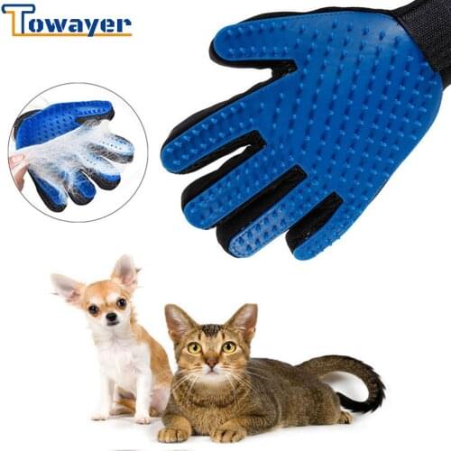 Cat Gloves Pet Grooming Deshedding Brush Gloves Effective Cleaning Back Massage Animal Bathing Fur Hair Removal Cat Dog Combs