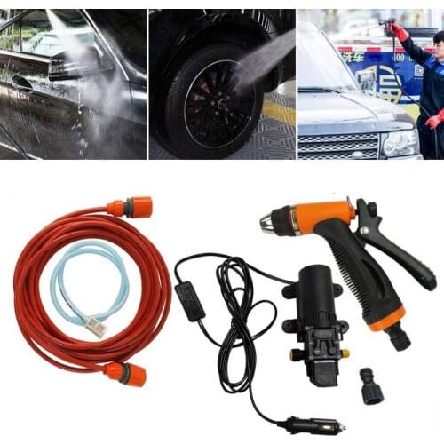 Car Washer Gun High Pressure Washer Power Pump System Kit DC 12V 130PSI Household Car Washer Washing Machine