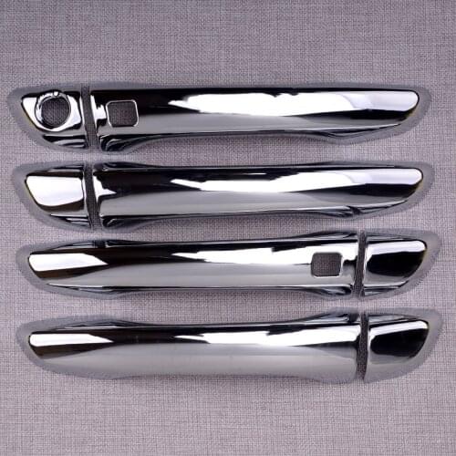 CITALL 8Pcs/Set Exterior Front Chrome Door Handle Cover Trim Smart Key Hole Fit For Hyundai Elantra 2017 2018 2019 2020 ABS LHD