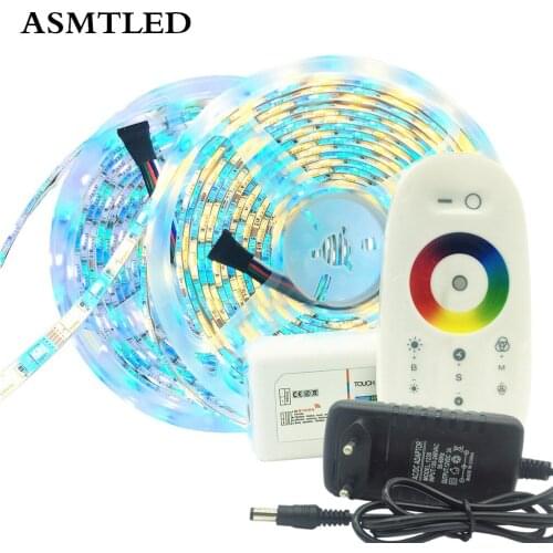 5050 RGB Led Strip Set DC 12V RGB/RGBW/RGBWW LED Flexible Tape Ribbon Light+Touch Screen Remote+Adapter For Home Christmas Party