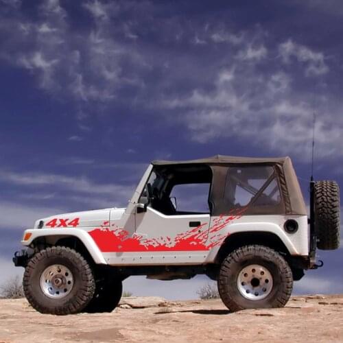 190cm Car Side Body Decor Reflective Sticker 4x4 Off-Road Vehicle Sticker Vinyl PVC Car Styling Decal For SUV RV Camper Offroad