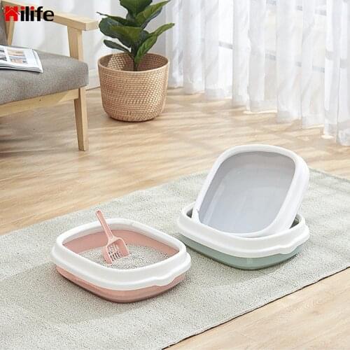 HILIFE Anti-Splash Dog Toilet Cat Dog Tray with Scoop Pet Toilet Bedpan 1 Set Excrement Training Sand Litter Box Cat Litter Box
