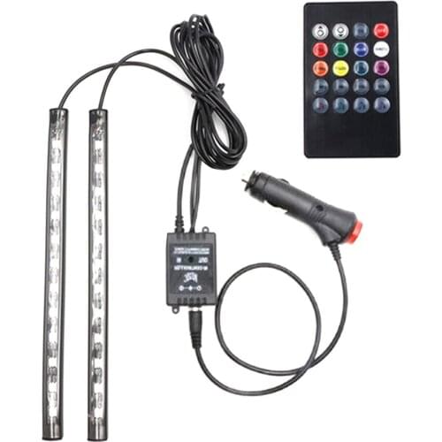 USB Cigarette lighter Auto Interior LED Decorative Atmosphere Lamp Colorful Voice Controlled Lamp Car Foot Light Ambient Lamp