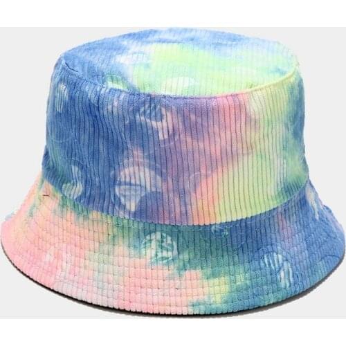Corduroy Color Print Bucket Hat Fisherman Hat Outdoor Travel Hat Sun Cap Hats for Men and Women 262
