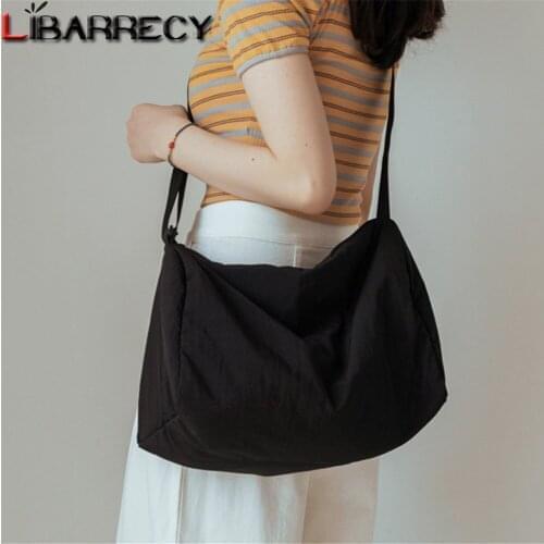 High Quality Nylon Schoolbag for Teenagers Fashion Designer Ladies Shoulder Bag Solid Color Design Ladies Diagonal Bag Sac Femme