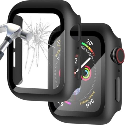 Glass Screen Protector for Apple Watch Series 6 /5 /4 /SE 44mm Case Slim Guard Thin Bumper Full Coverage for iWatch 40mm cover