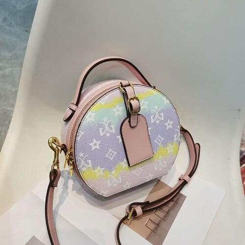 PU Women Circular Bags 2021 Hot Sale Rainbow Colors Single Shoulder Bags Ladies Designer Purses and Handbags Channels Handbags