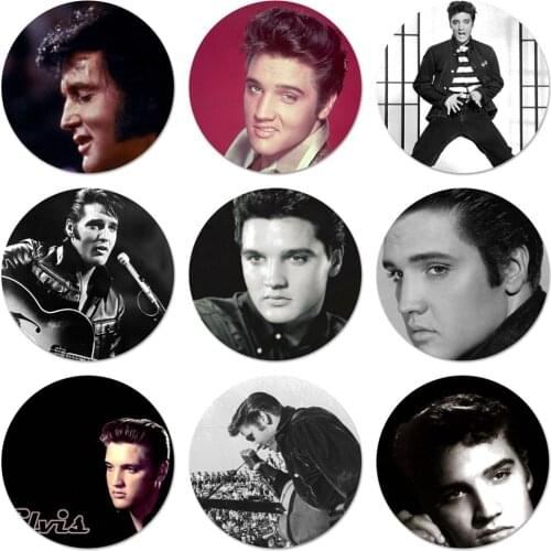 Elvis presley Icons Pins Badge Decoration Brooches Metal Badges For Clothes Backpack Decoration 58mm