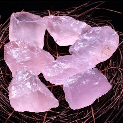 1PC AAA+Natural Raw Pink Rose Quartz Crystal Stone Genuine Lucky Healing Natural Gemstones Polished Healing Crystals Specimen
