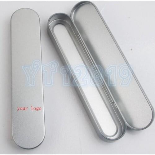 100pcs Rectangle Silver Tin Pencil Case Pen Storage Box Stationery Organizer School Office Use