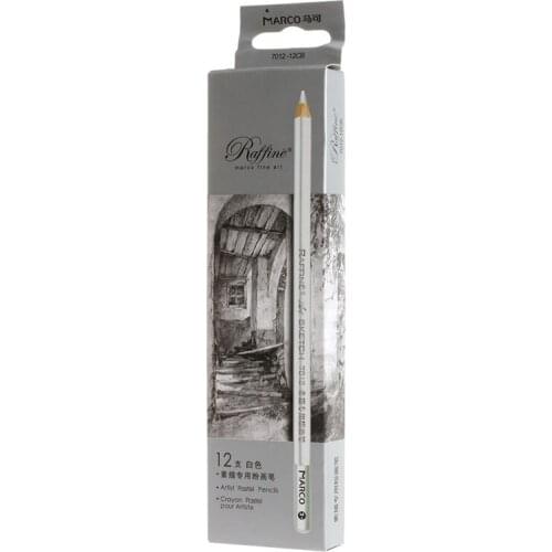 12pcs White Fine Art Drawing Non-toxic Base Pastel Pencils Set For Artist Sketch