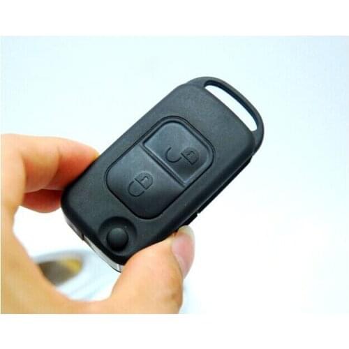 2 Buttons Replacement Flip Remote Key Shell Case For Benz With HU64 Blade Fob Key Cover 10PCS/lot