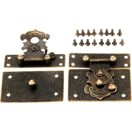 2pcs Antique Bronze Latch Hasps Jewelry Box Suitcase Buckle Clip Clasp Furniture Hardware 55*47mm