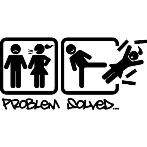 40425# Die-Cut Vinyl Decal Problem Solved Car Sticker Waterproof Auto Decors on Car Body Bumper Rear Window