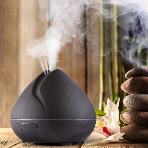 550ML Aromatherapy Essential Oil Diffuser Aroma Air Humidifiers Wood Grain Ultrasonic Cool Mist Maker