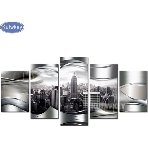 Diy diamond painting cross stitch Abstract New York City home decoration,square drill full diamond embroidery decoration,Mosaic