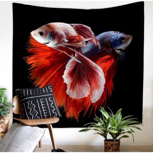 Large Size Cloth Wall Hanging Tapestry Picnic Mats Curtain Bed Sheets 3 Models Betta Fish Ornamental Fish Wall Background Decor
