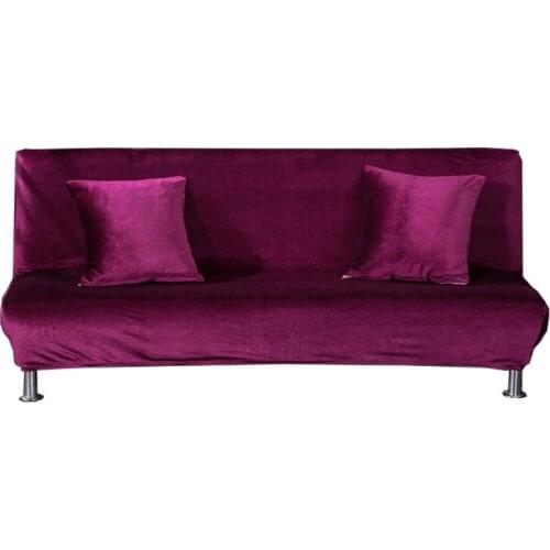 Plush fabric Armless Sofa Bed Cover Universal size slipcovers stretch covers cheap Couch Protector Elastic bench Futon Cover