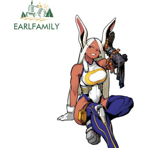 EARLFAMILY 13cm x 7.7cm for Mirko My Hero Academia Car Stickers Cartoon Decals Creative Waterproof Bumper Motorcycle Decor