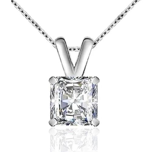 Huitan Elegant Bridal Wedding Pendant Necklace with AAA Crystal Square Cubic Zirconia High Quality Fashion Jewelry for Women New