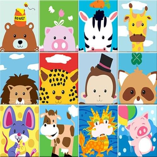 GATYZTORY Full Round/Square Diamond Painting 5D DIY Diamond Embroidery Mosaic Cartoon Town Handmade Gift home Room Decor