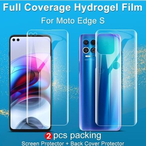 For Moto Edge S Screen Protector IMAK Front&Back Full Coverage Protective Hydrogel Film for Moto Edge S
