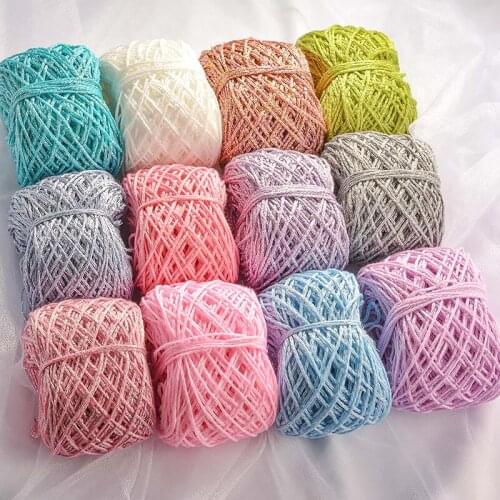 Smooth Cotton Yarn Ball Crochet Colorful Polyester Yarn Hollow Line Thread For Hand Knitting Baby Sweater Hat Scarf Supplies